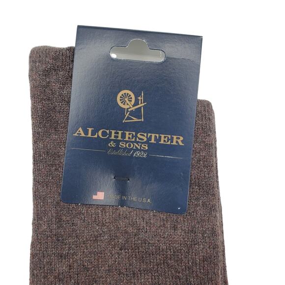 Brown 80% Cashmere Crew Socks Luxury Mens Sz 8-13 Alchester Pietro Warm Cozy - Picture 3 of 5